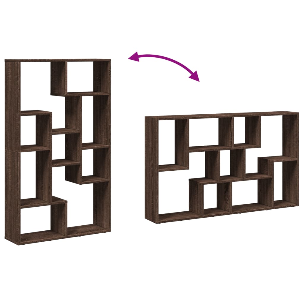 Bokhylla brun ek 72x20x120 cm konstruerat trä