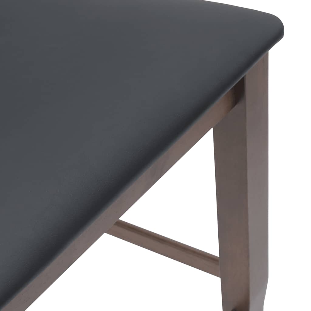 Barstolar med kuddar 2 st, brunt, massivt trä, gummi