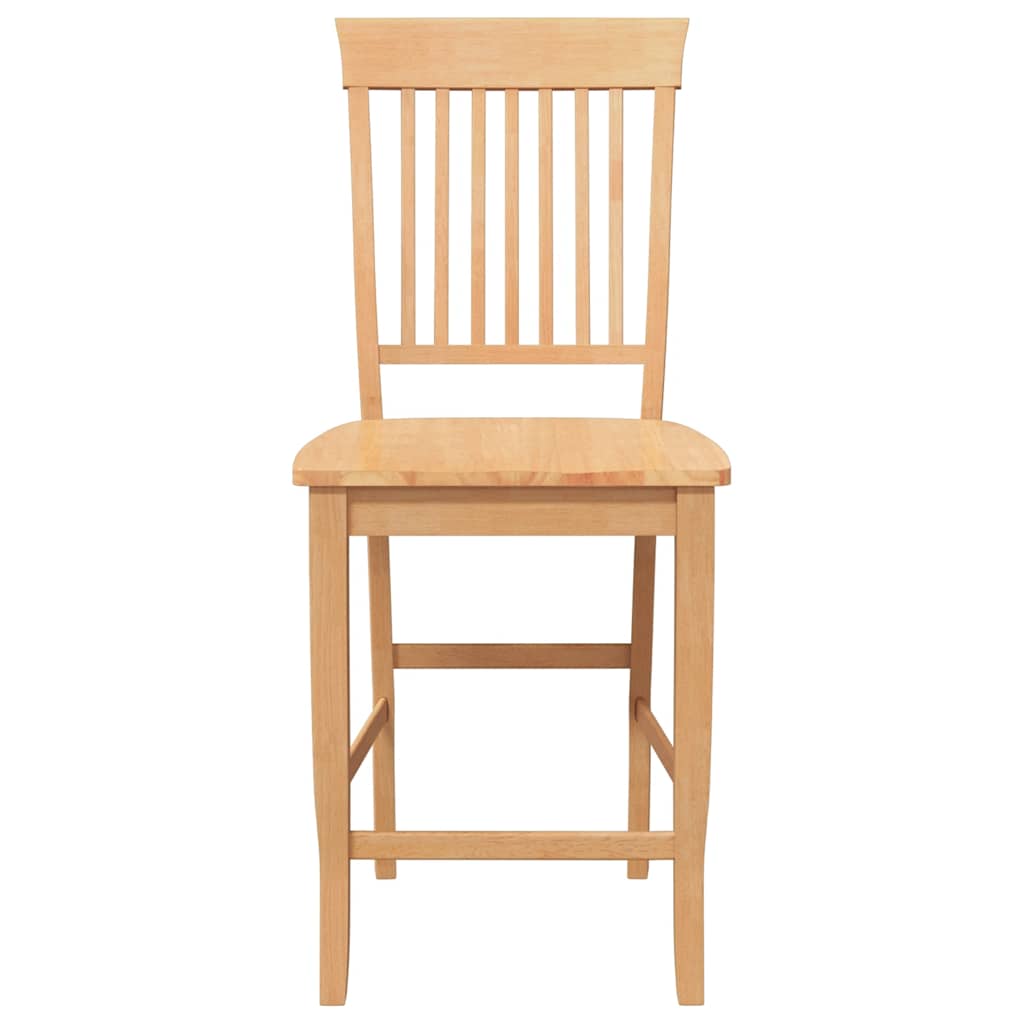 Barstolar 2 st, naturligt massivt trä, gummi