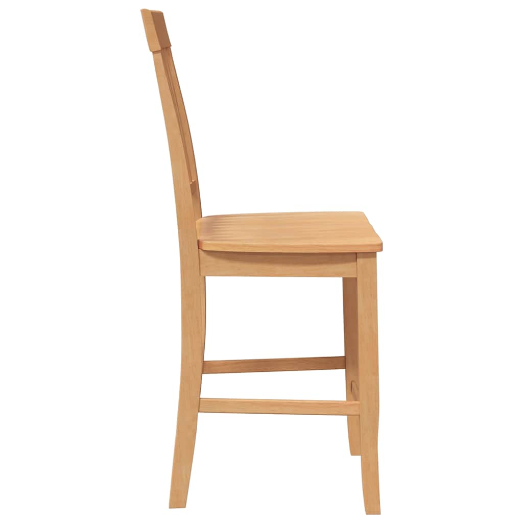 Barstolar 2 st, naturligt massivt trä, gummi