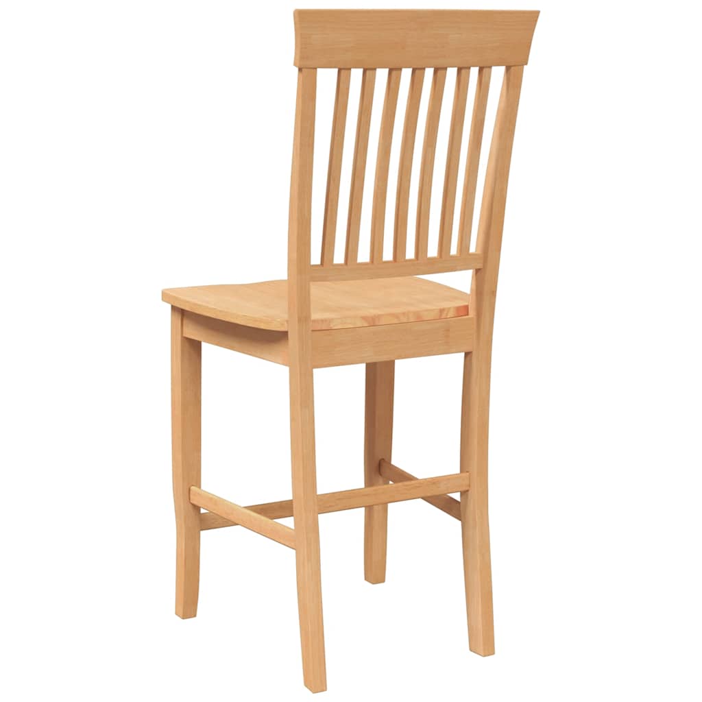 Barstolar 2 st, naturligt massivt trä, gummi