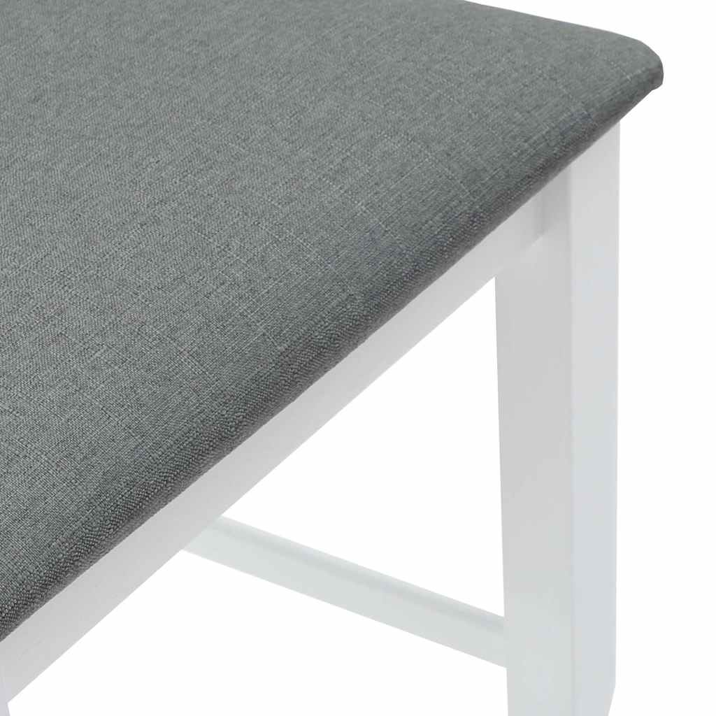 Barstolar med kuddar 2 st, vit, massivt trä, gummi