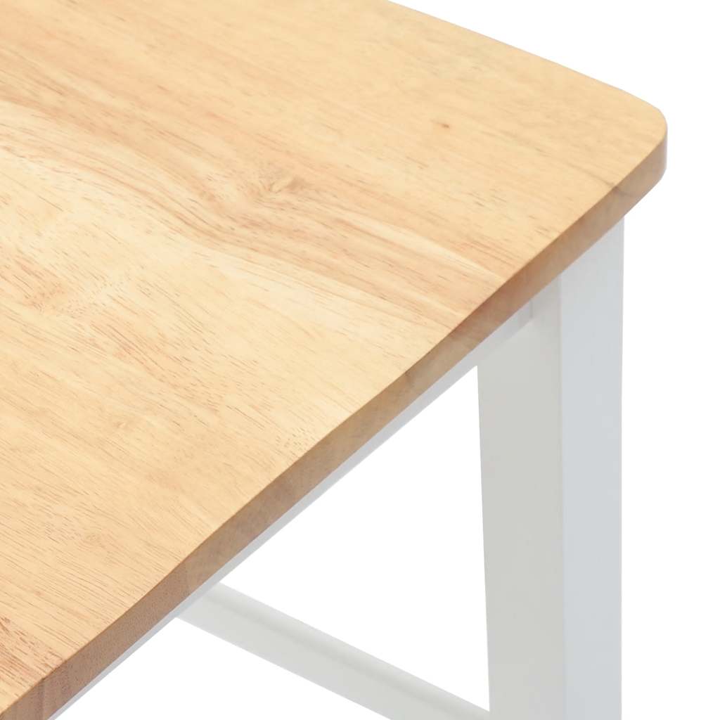 Barstolar 2 st, vit, massivt trä, gummi