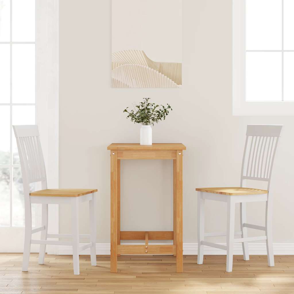 Barstolar 2 st, vit, massivt trä, gummi