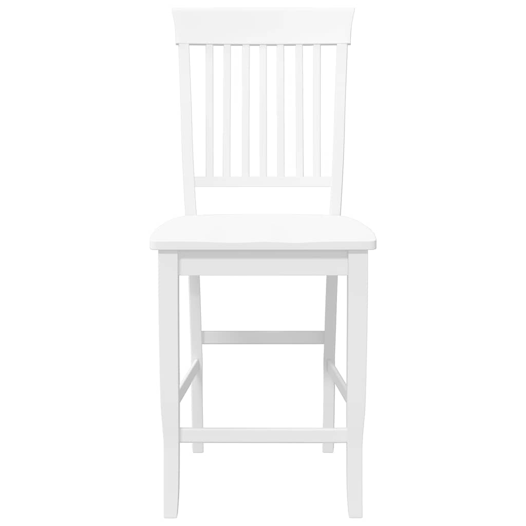 Barstolar 2 st, vit, massivt trä, gummi