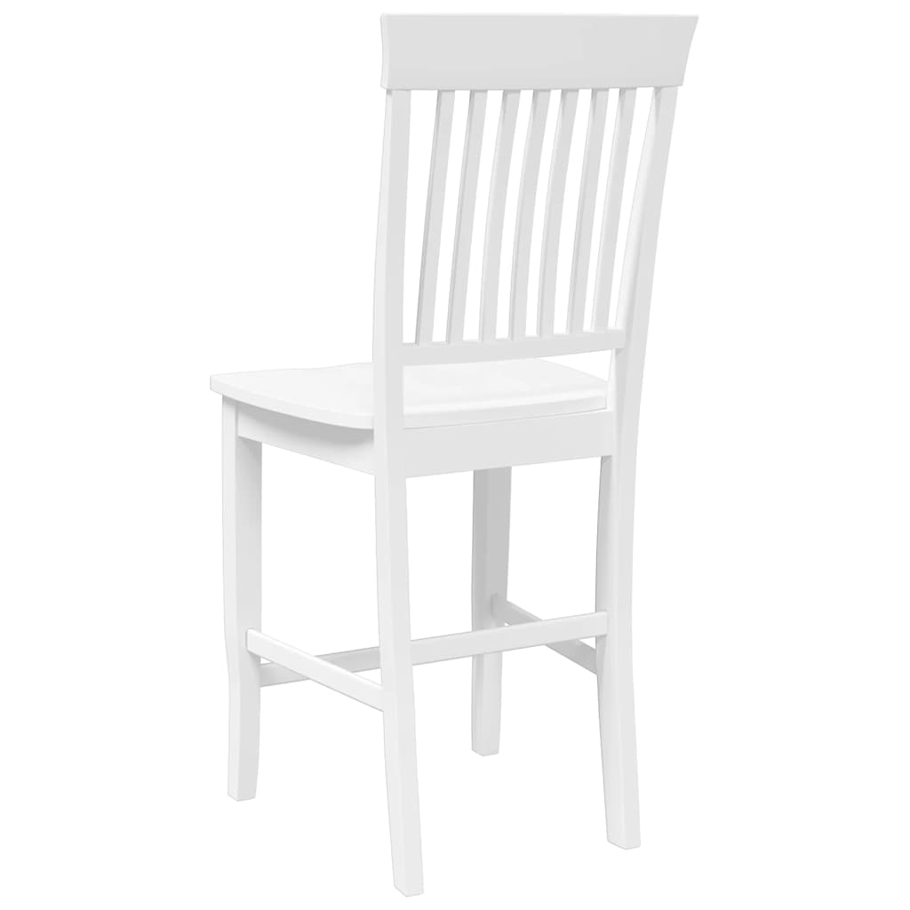 Barstolar 2 st, vit, massivt trä, gummi