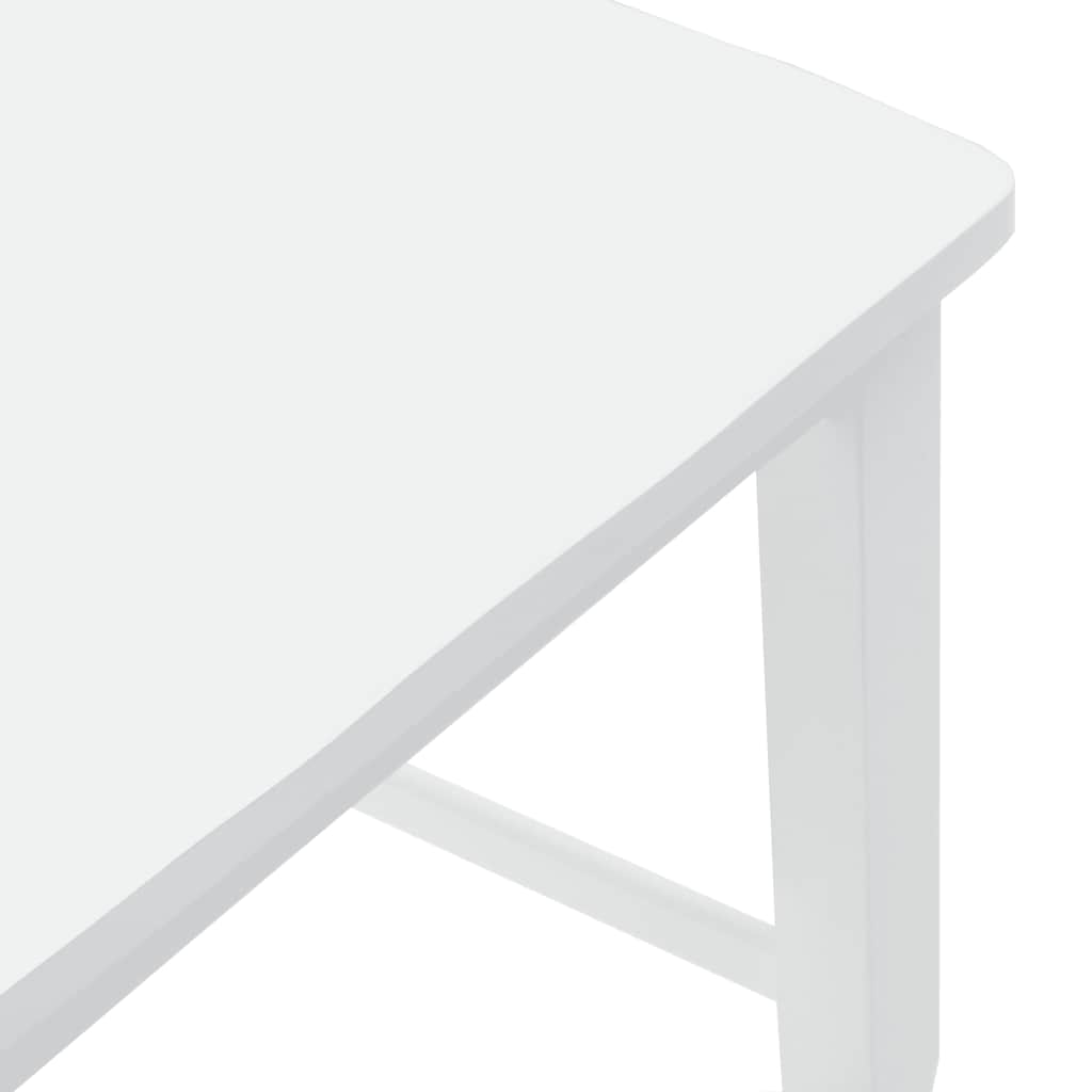 Barstolar 2 st, vit, massivt trä, gummi