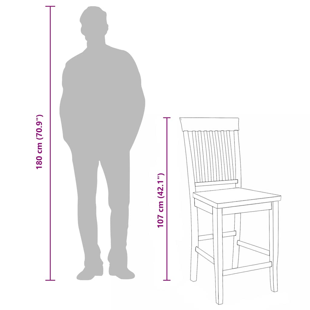 Barstolar 2 st, vit, massivt trä, gummi