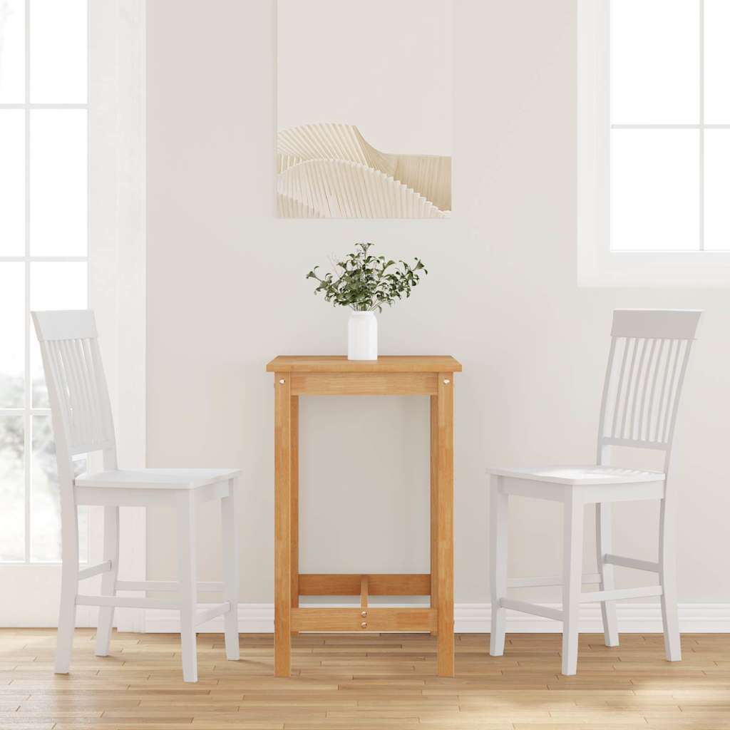 Barstolar 2 st, vit, massivt trä, gummi