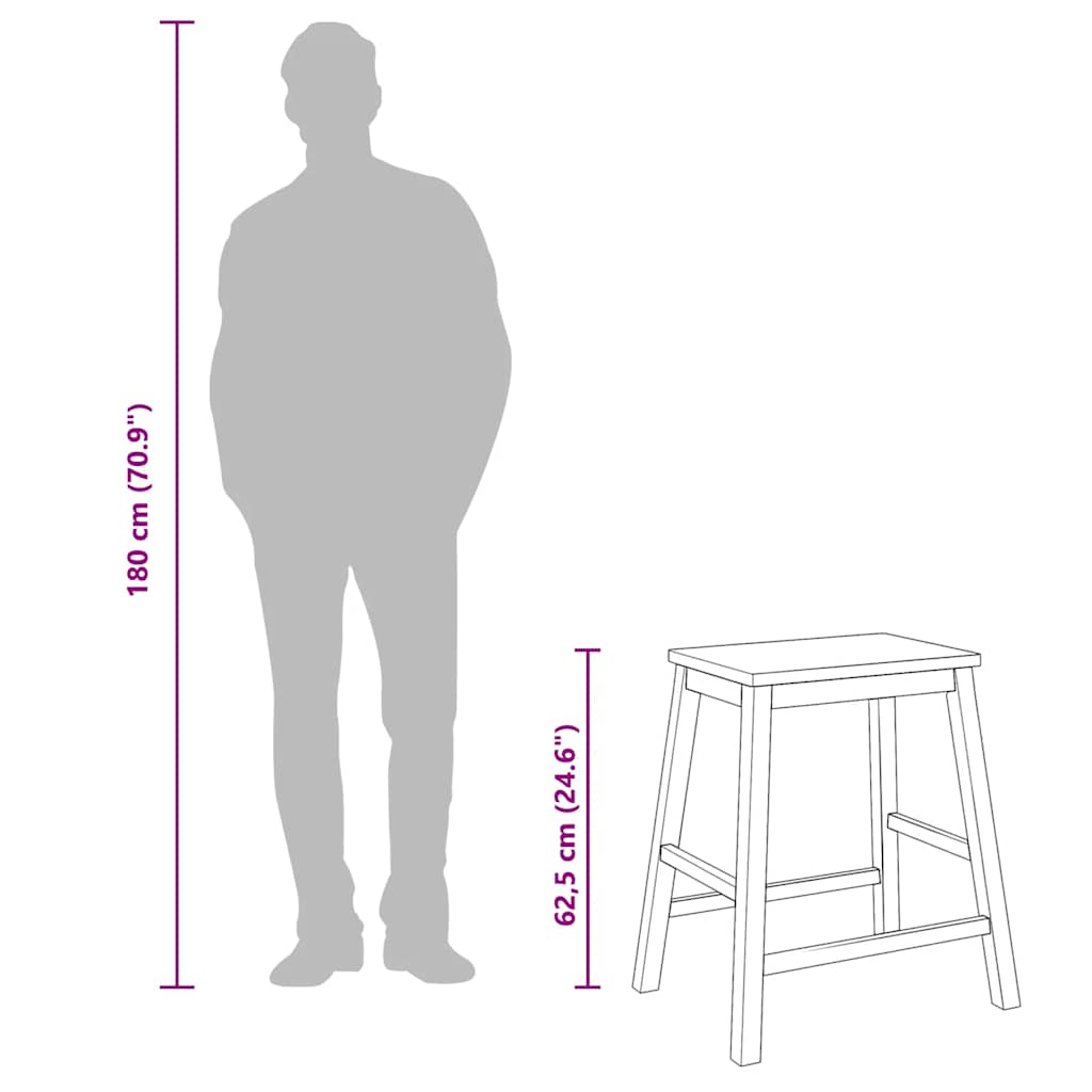 Barstolar 2 st vitt massivt trä gummi