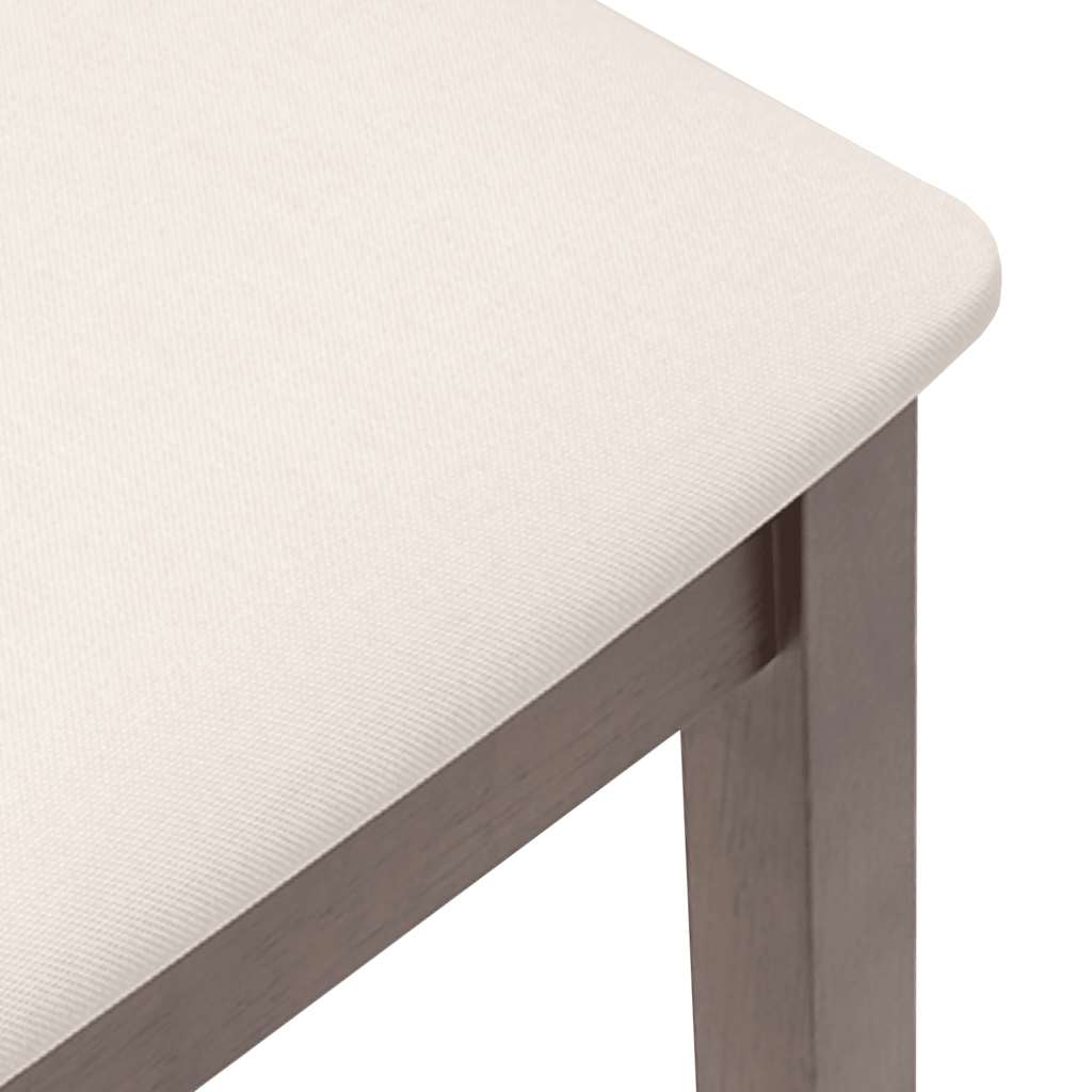 Barstolar med kuddar 2 st, brunt, massivt trä, gummi