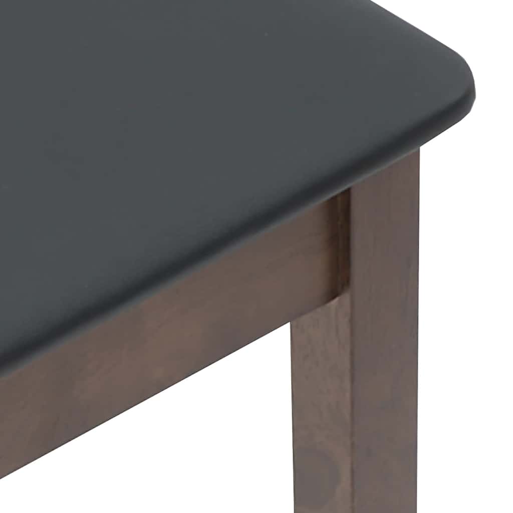 Barstolar med kuddar 2 st, brunt, massivt trä, gummi