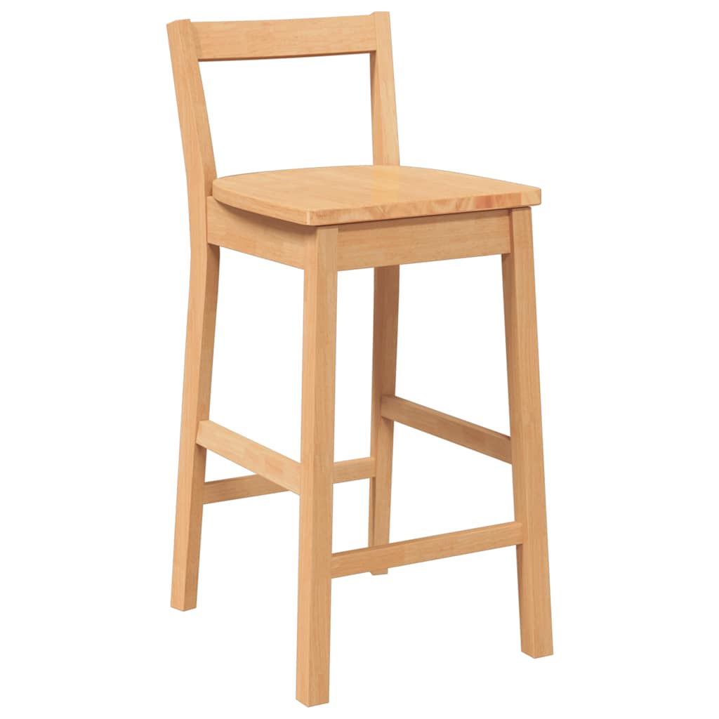 Barstolar 2 st, naturligt massivt trä, gummi