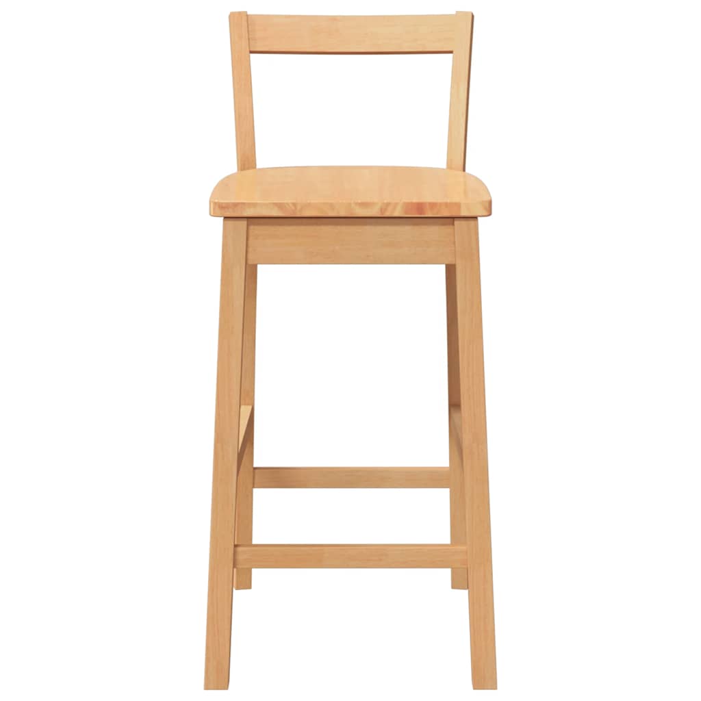 Barstolar 2 st, naturligt massivt trä, gummi