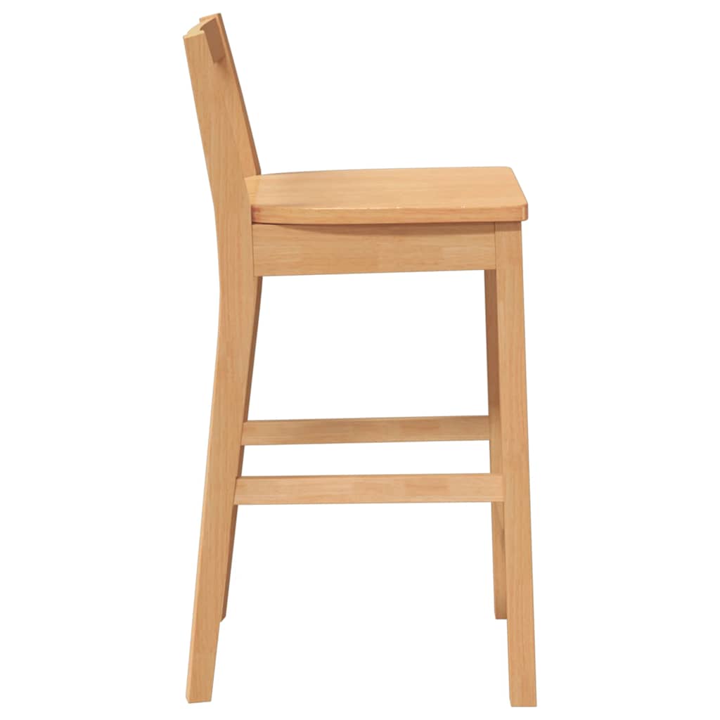 Barstolar 2 st, naturligt massivt trä, gummi