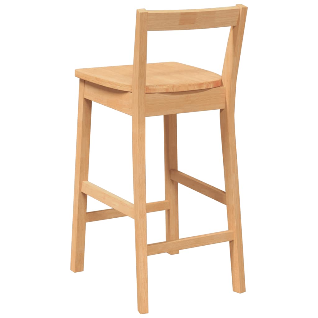 Barstolar 2 st, naturligt massivt trä, gummi