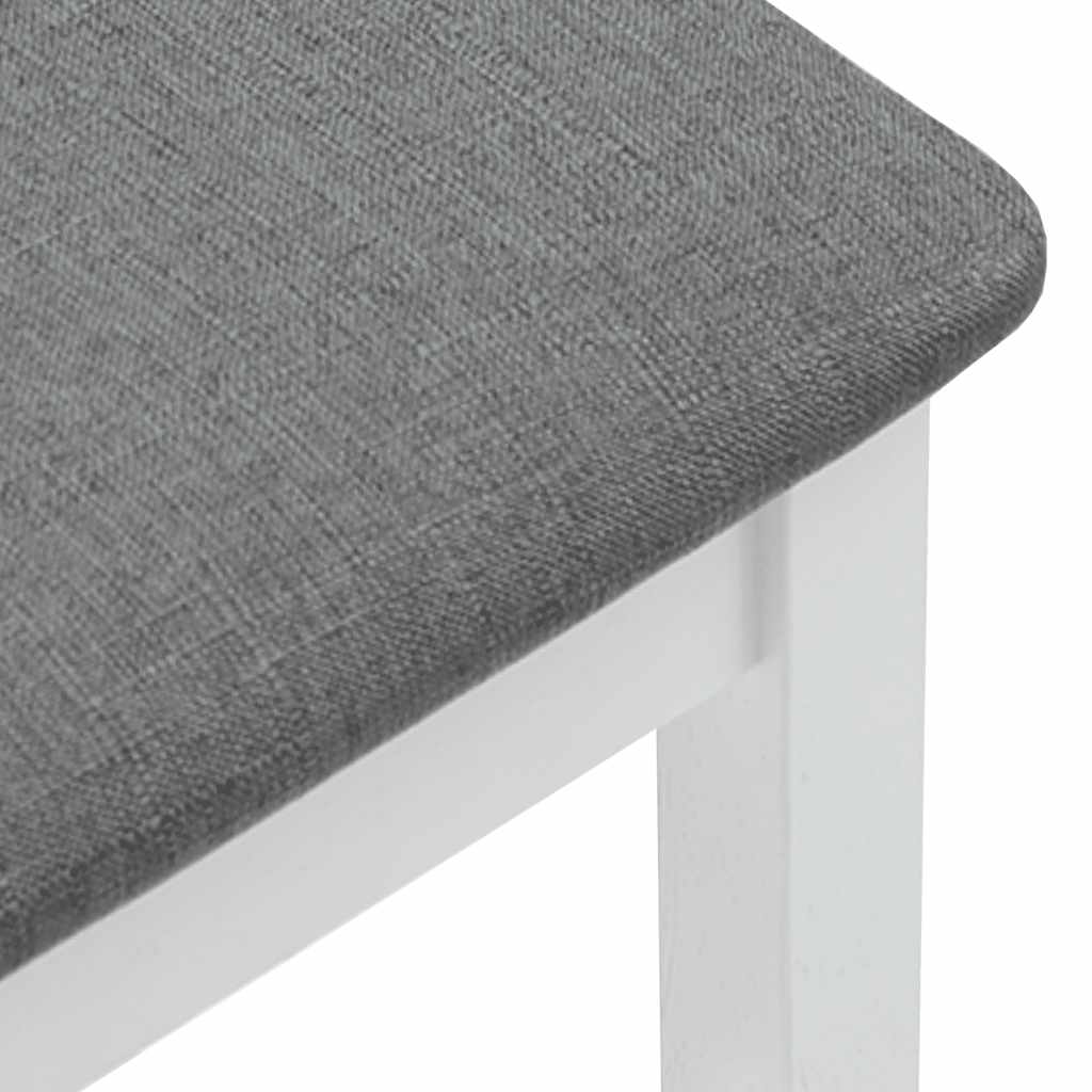 Barstolar med kuddar 2 st, vit, massivt trä, gummi