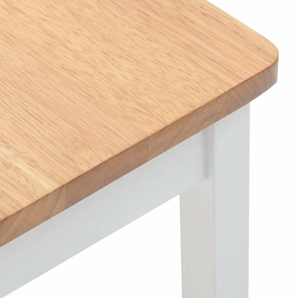 Barstolar 2 st, vit, massivt trä, gummi