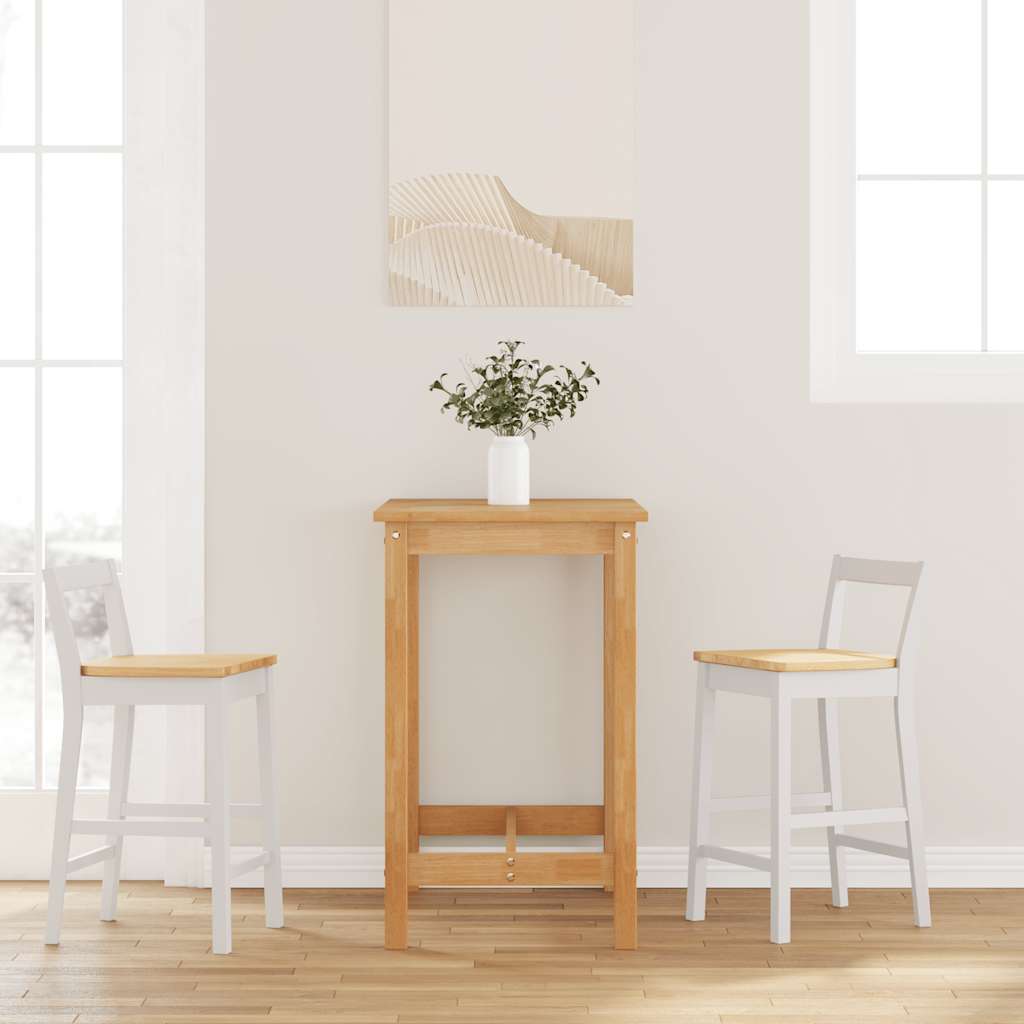 Barstolar 2 st, vit, massivt trä, gummi