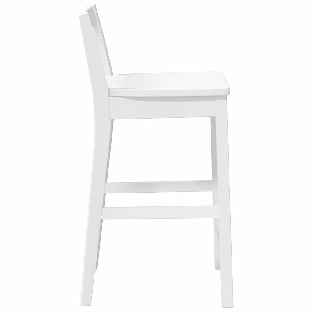 Barstolar 2 st, vit, massivt trä, gummi