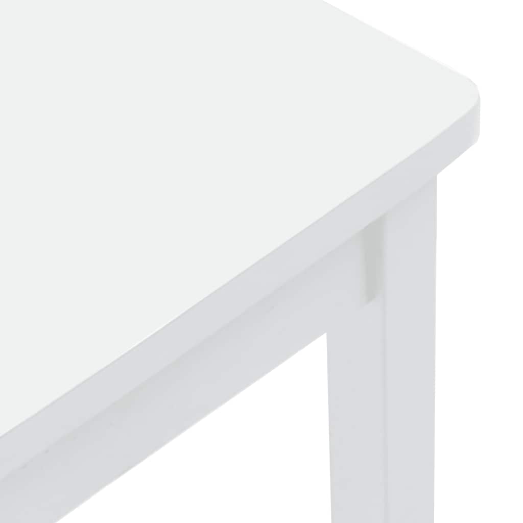 Barstolar 2 st, vit, massivt trä, gummi