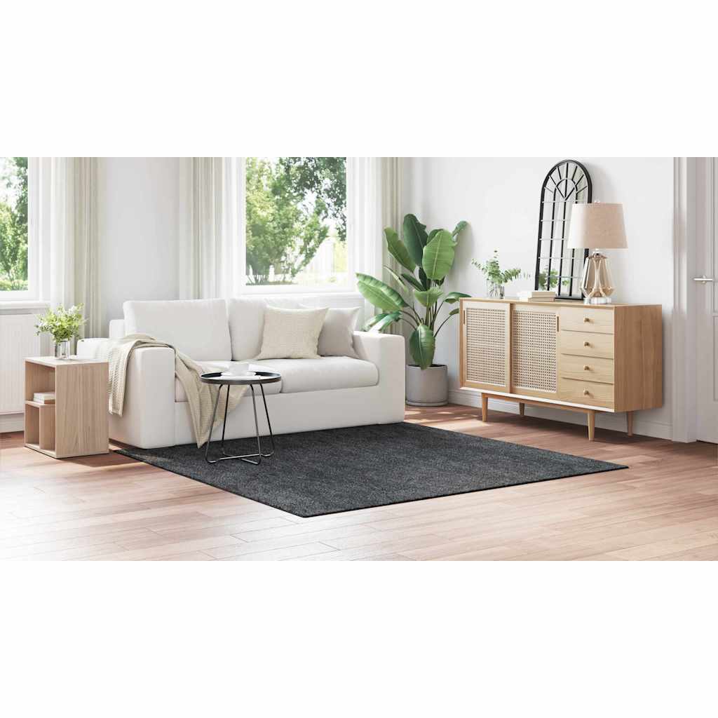Anti-glid Shaggy Matta Mörkgrå 200 x 200 cm PP