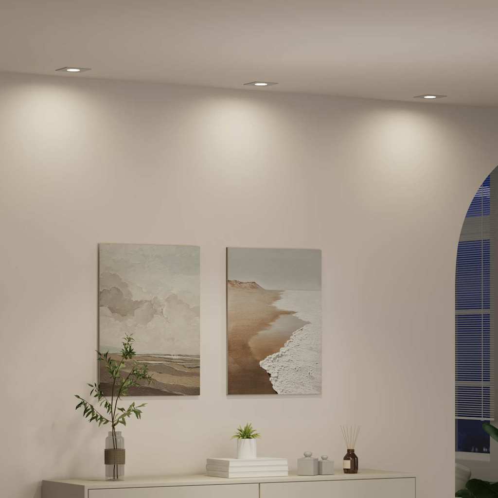 Spotlights med strålkastare 12 pcs Vit 9 x 9 x cm Aluminium