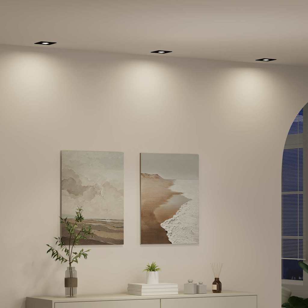 Spotlights med strålkastare 24 pcs Svart 9 x 9 x cm Aluminium