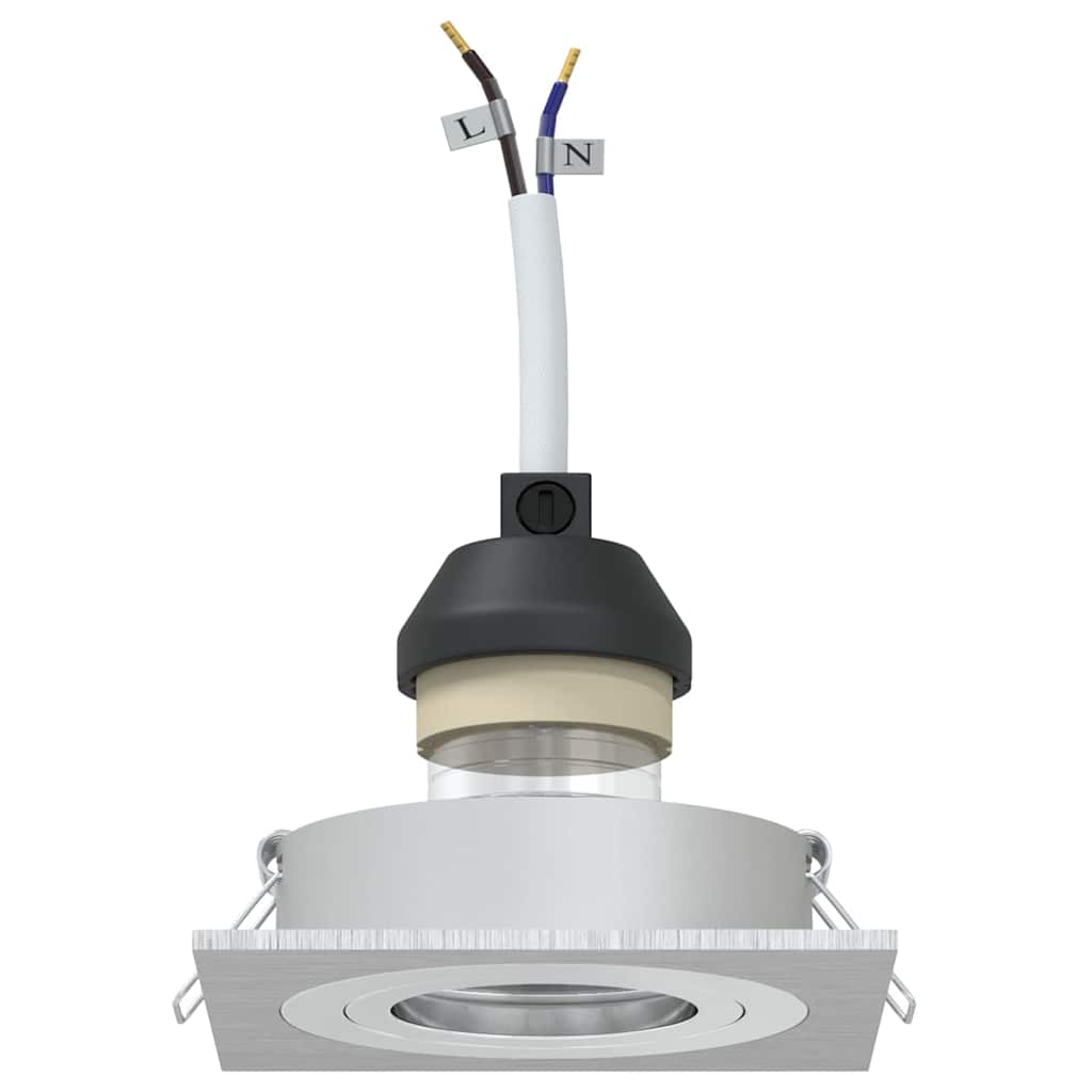 Spotlights med strålkastare 6 pcs Silver 9 x 9 x cm Aluminium