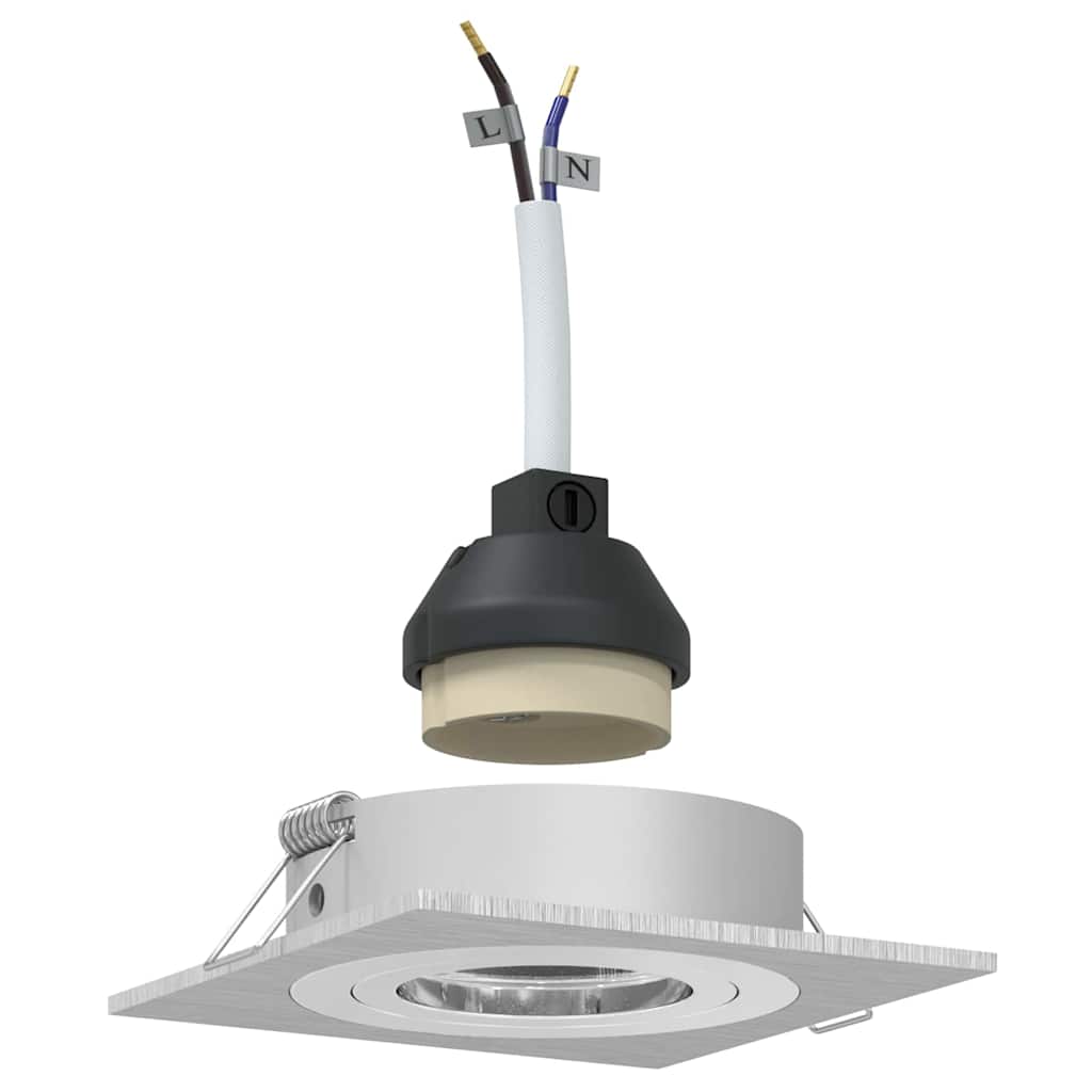 Spotlights med strålkastare 12 pcs Silver 9 x 9 x cm Aluminium