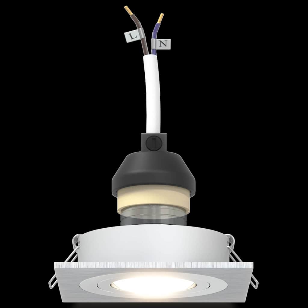 Spotlights med strålkastare 24 pcs Silver 9 x 9 x cm Aluminium