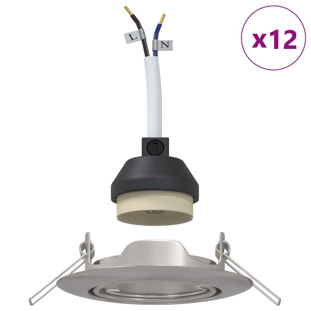 Spotlights med strålkastare 12 pcs Silver 9 x 9 cm Metall