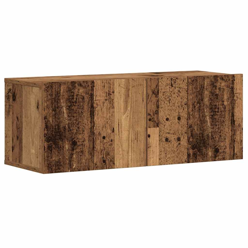 Väggmonterade TV-skåp 3 st åldrat trä konstruerat trä