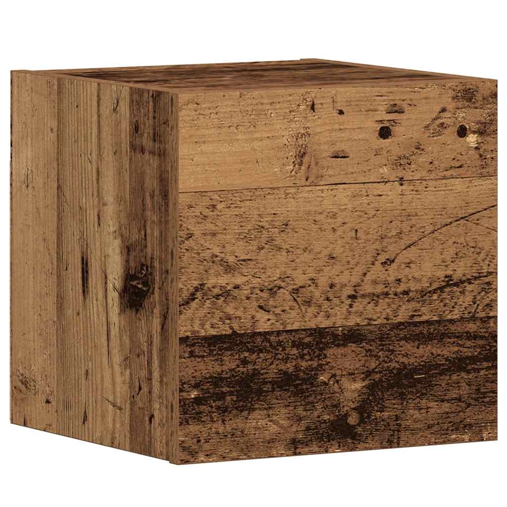 Väggmonterade TV-skåp 3 st åldrat trä konstruerat trä