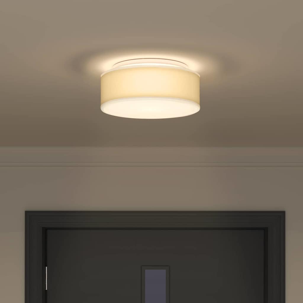 Taklampa Vit 30 x 13.5 cm tyg