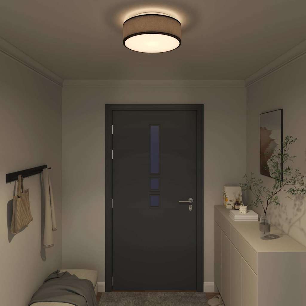 Taklampa Svart 38 x 13.5 cm tyg