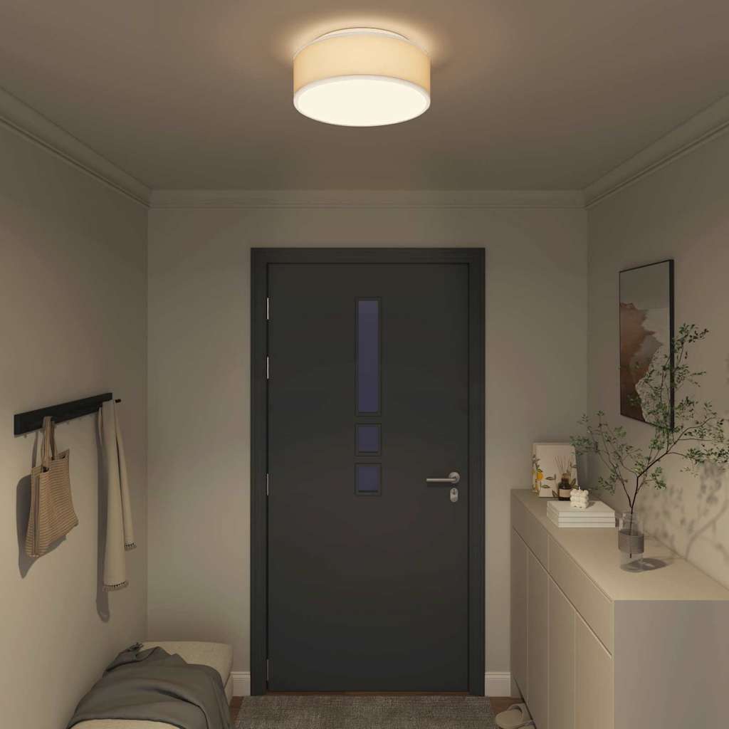 Taklampa Vit 38 x 13.5 cm tyg