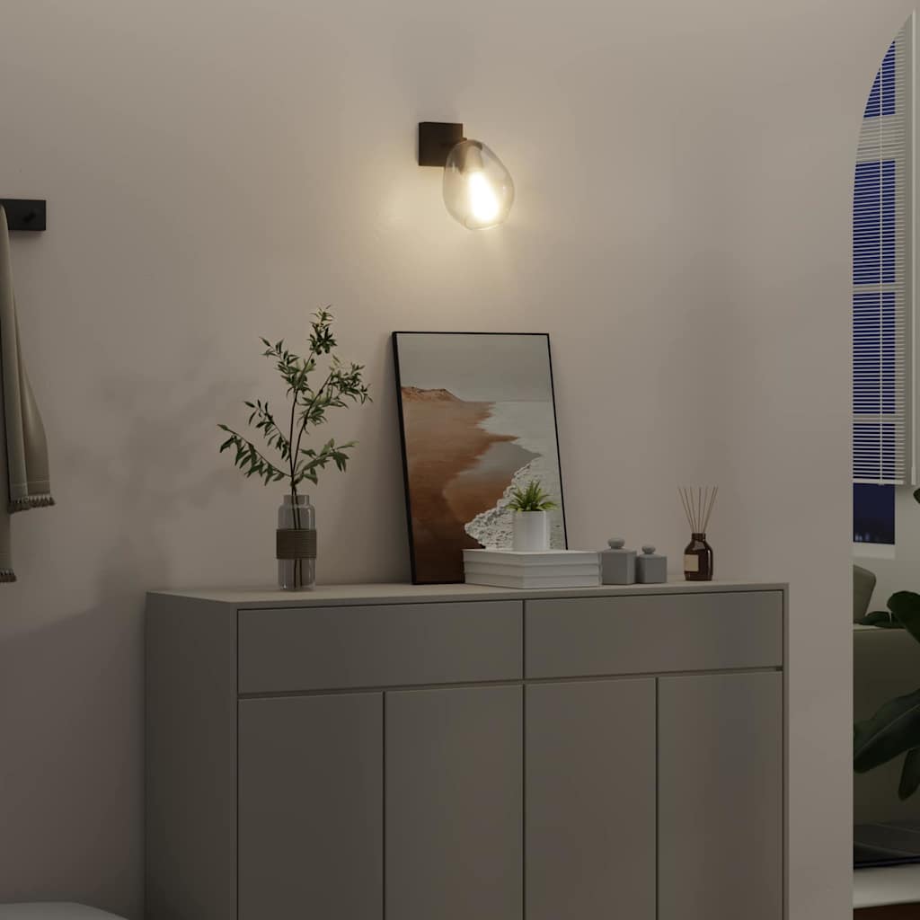 Takspotlight Svart 13 x 13 x 26 cm Glas och metall