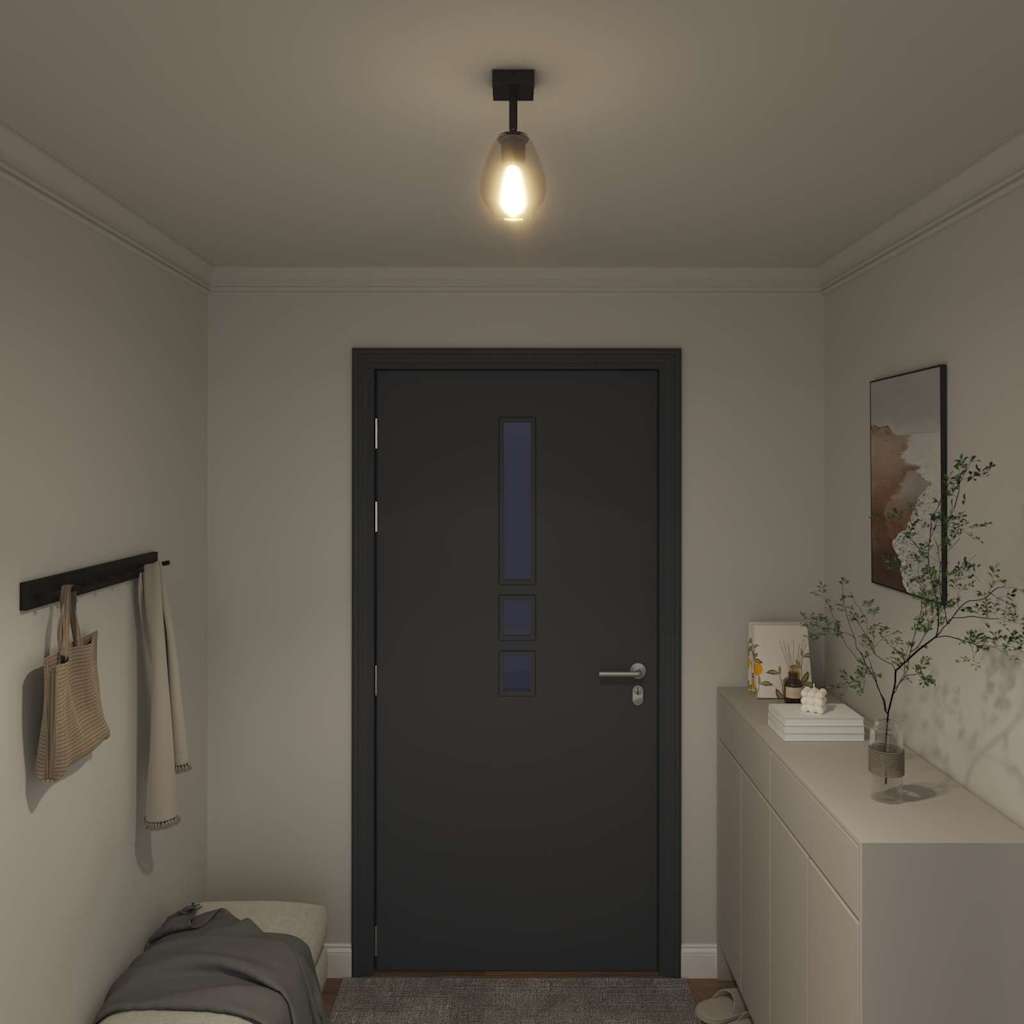 Takspotlight Svart 13 x 13 x 26 cm Glas och metall