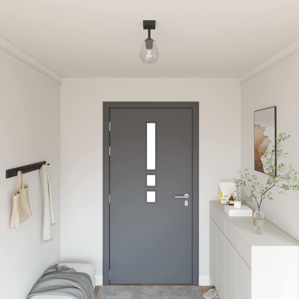 Takspotlight Svart 13 x 13 x 26 cm Glas och metall