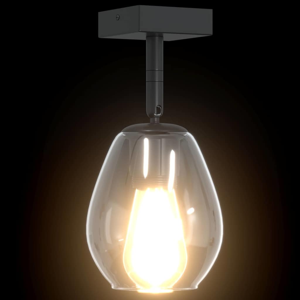 Takspotlight Svart 13 x 13 x 26 cm Glas och metall