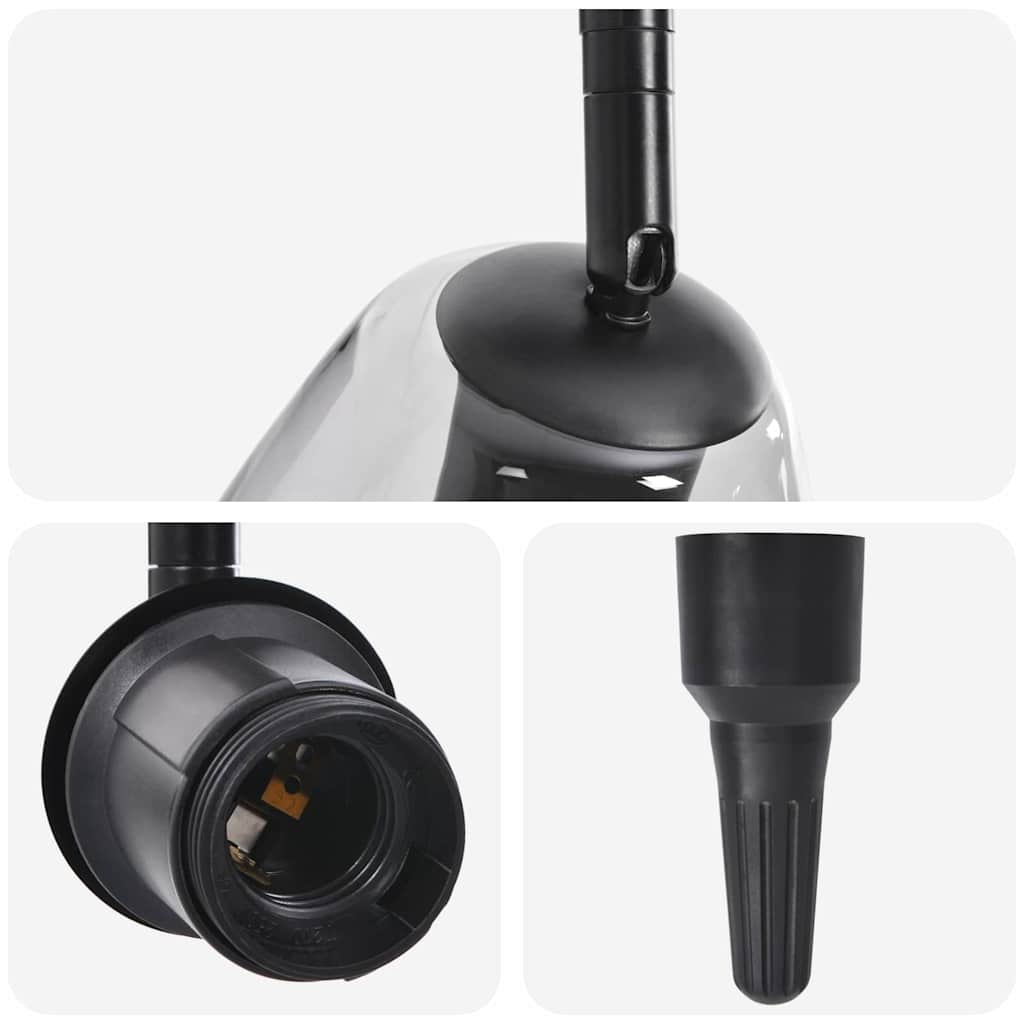 Takspotlight Svart 33 x 13 x 26 cm Glas och metall