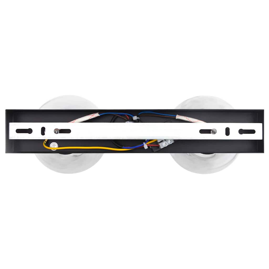 Takspotlight Svart 33 x 13 x 26 cm Glas och metall