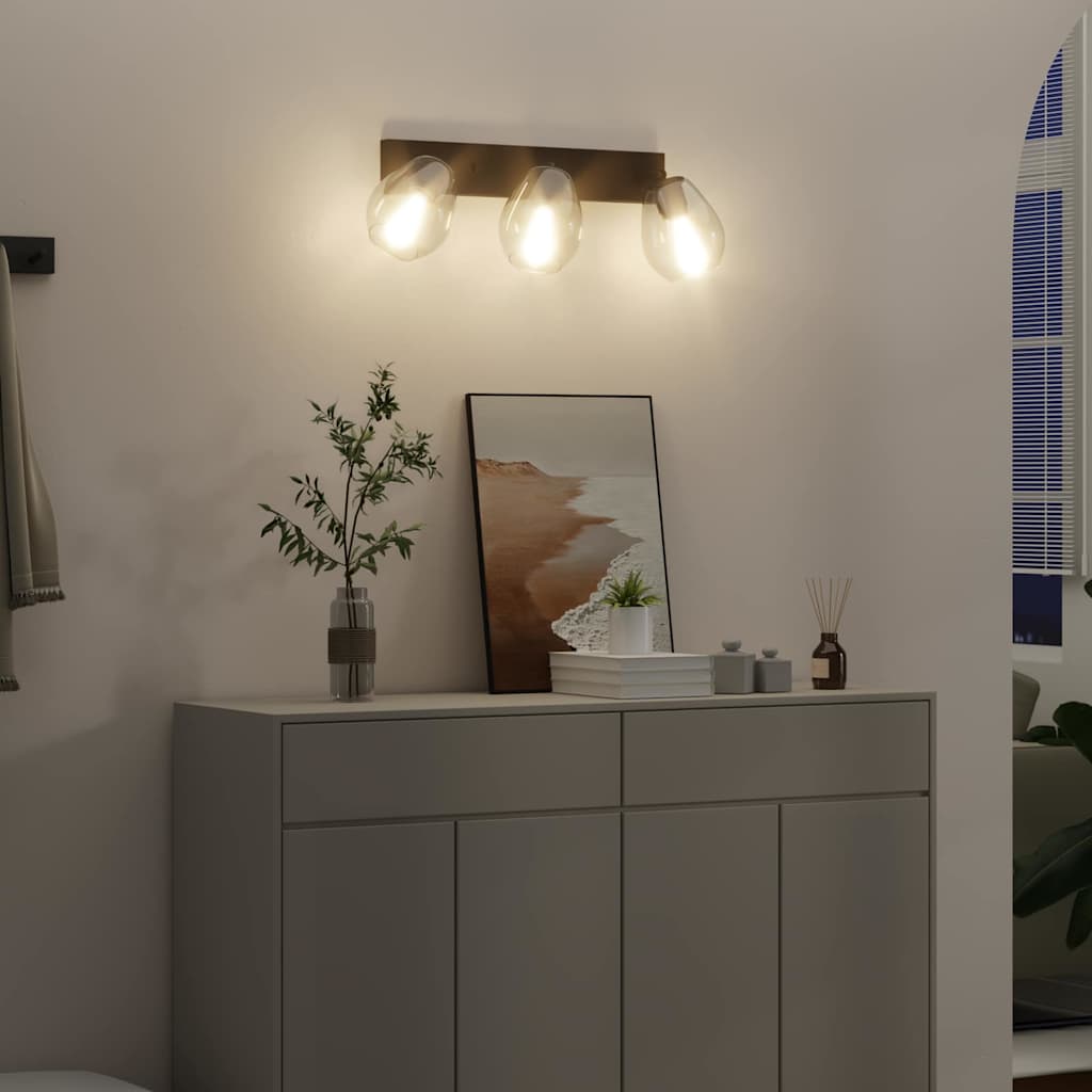 Takspotlight Svart 54 x 13 x 26 cm Glas och metall