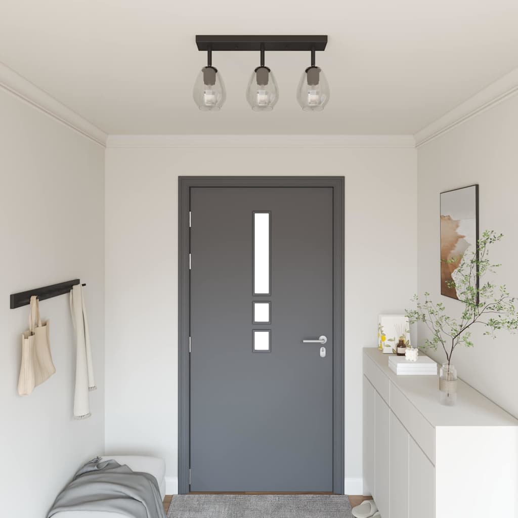 Takspotlight Svart 54 x 13 x 26 cm Glas och metall