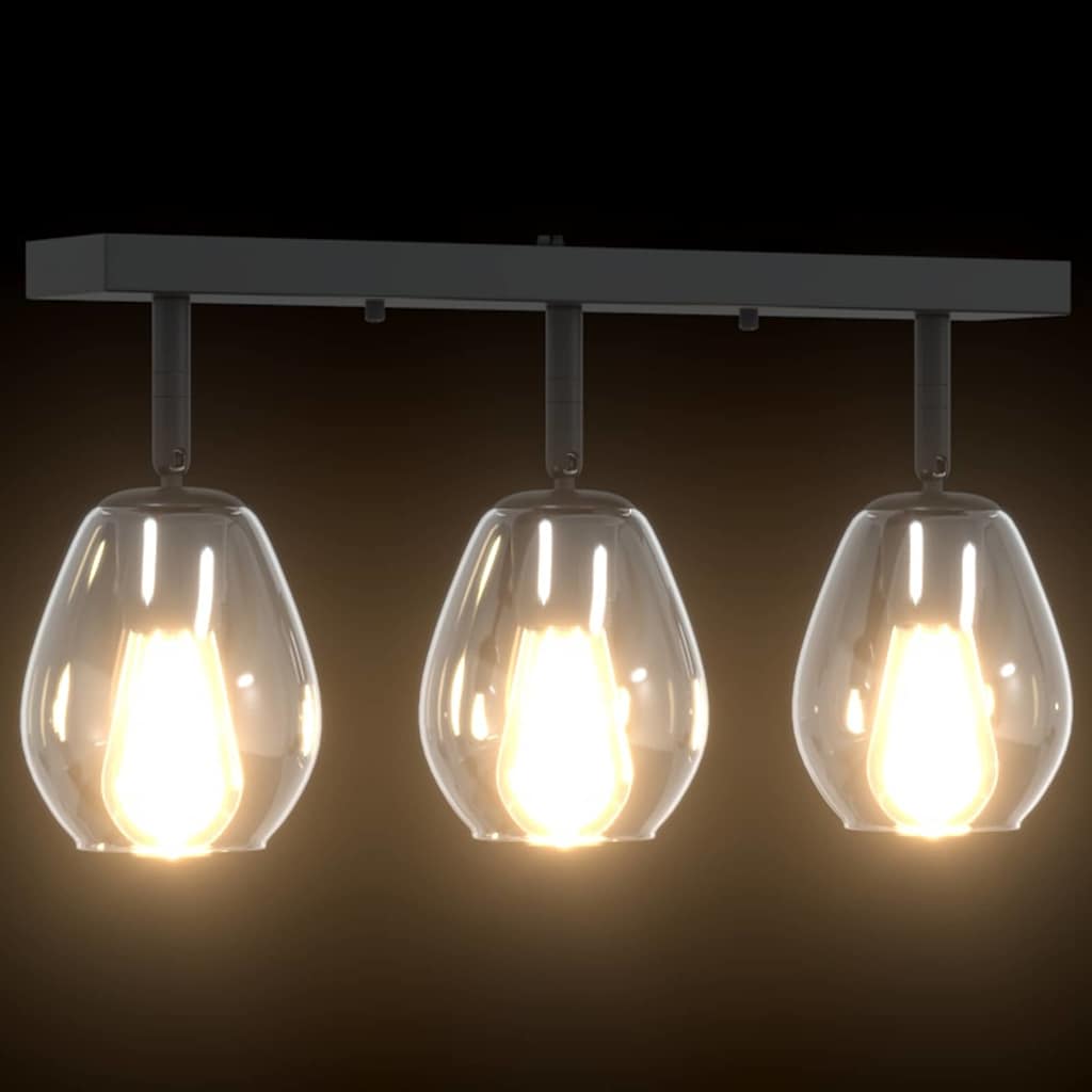 Takspotlight Svart 54 x 13 x 26 cm Glas och metall