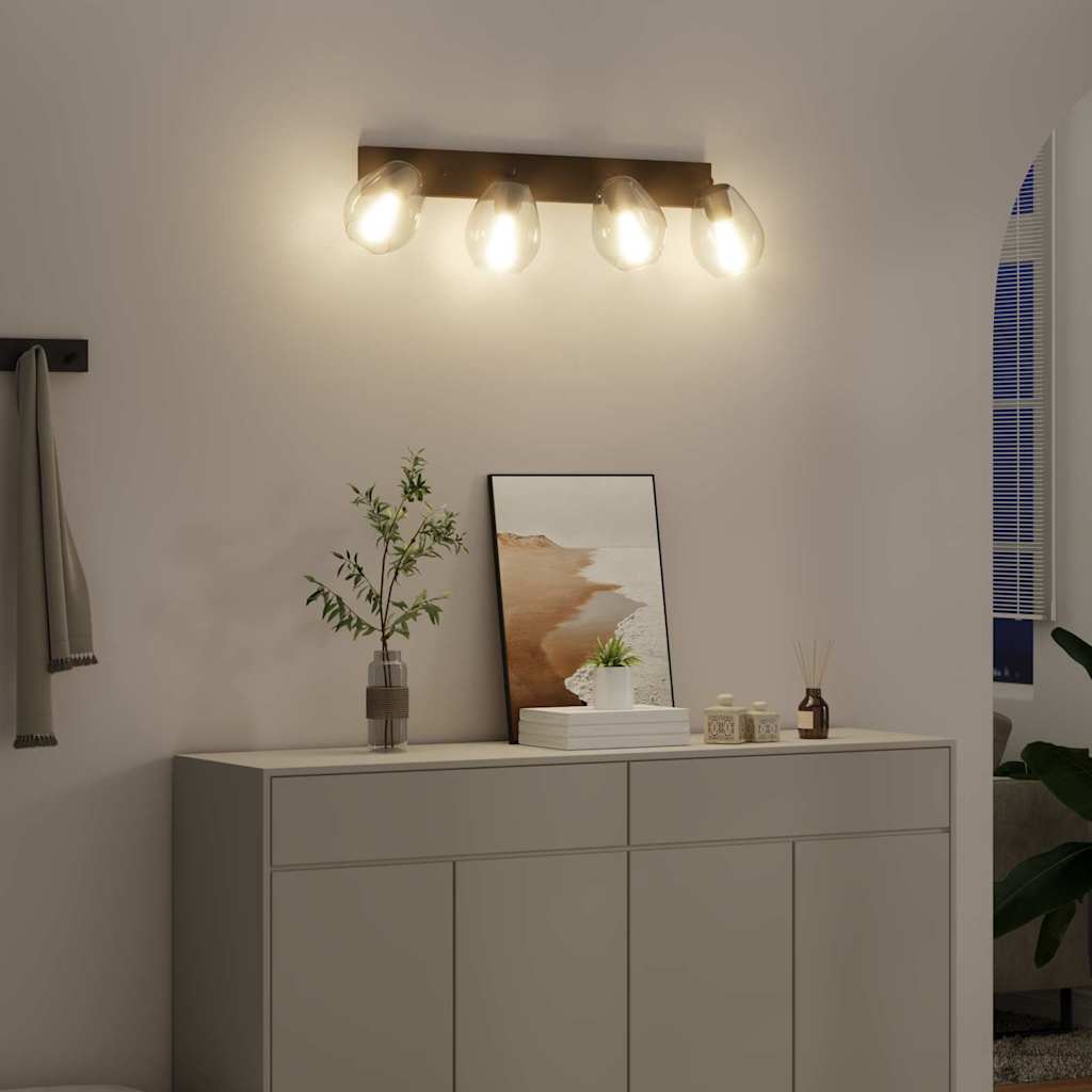 Takspotlight Svart 70 x 13 x 26 cm Glas och metall