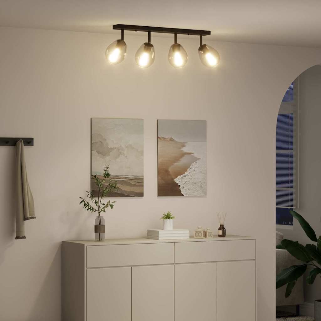 Takspotlight Svart 70 x 13 x 26 cm Glas och metall