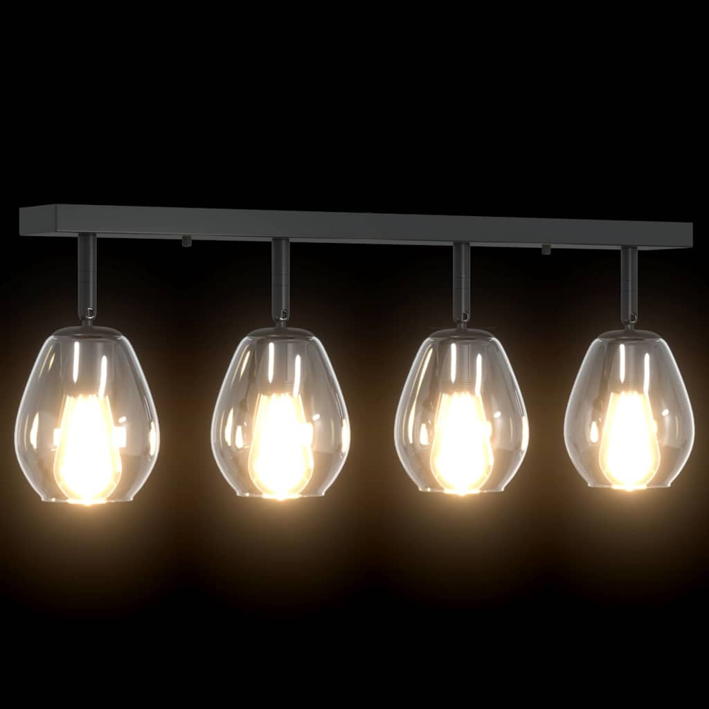 Takspotlight Svart 70 x 13 x 26 cm Glas och metall