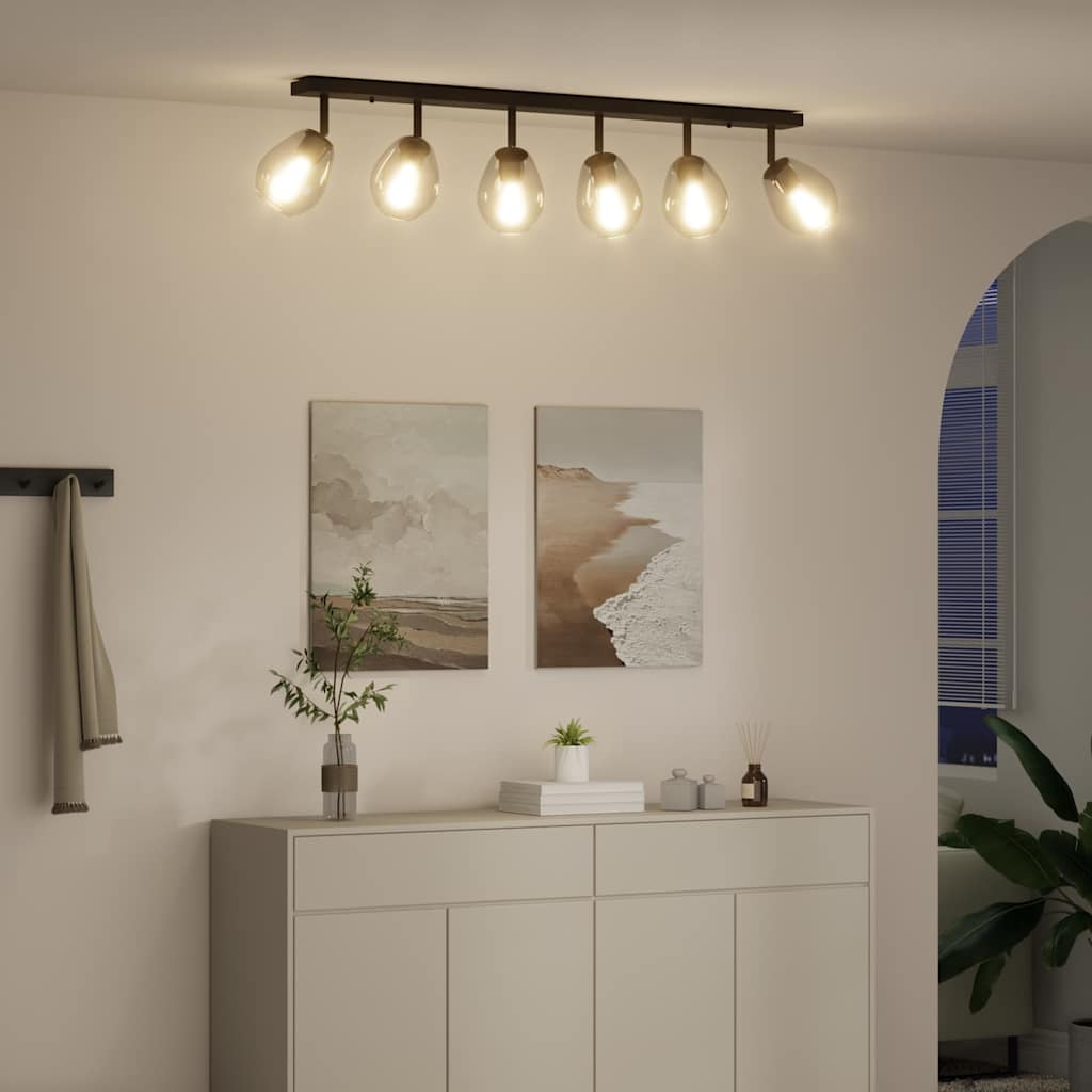 Takspotlight Svart 110.5 x 13 x 26 cm Glas och metall